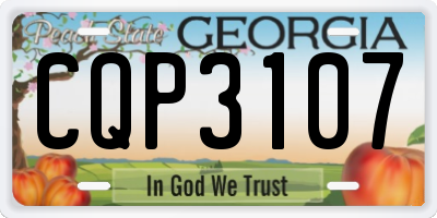 GA license plate CQP3107