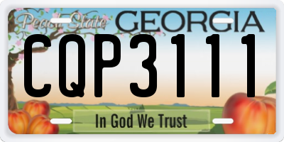 GA license plate CQP3111
