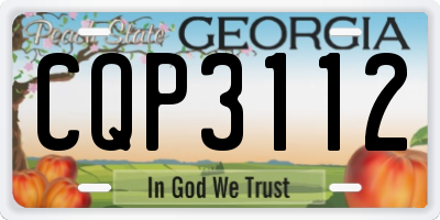 GA license plate CQP3112