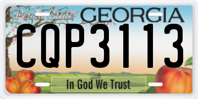 GA license plate CQP3113