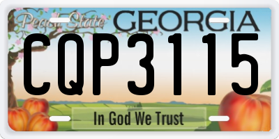 GA license plate CQP3115