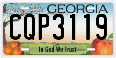 GA license plate CQP3119