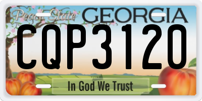 GA license plate CQP3120