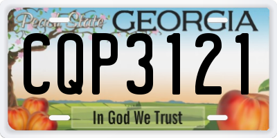 GA license plate CQP3121