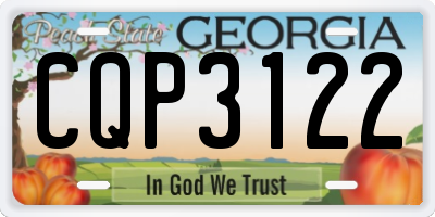 GA license plate CQP3122