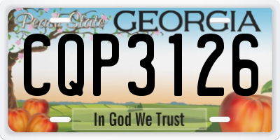 GA license plate CQP3126