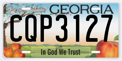 GA license plate CQP3127