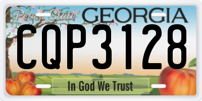 GA license plate CQP3128