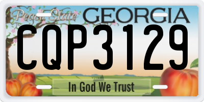 GA license plate CQP3129