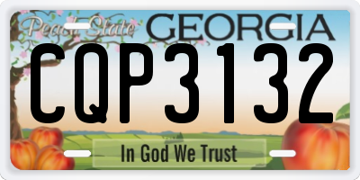 GA license plate CQP3132