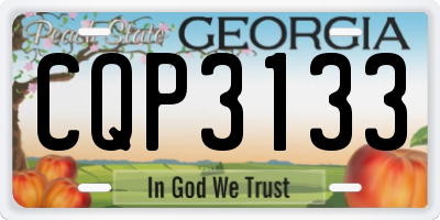 GA license plate CQP3133