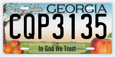 GA license plate CQP3135