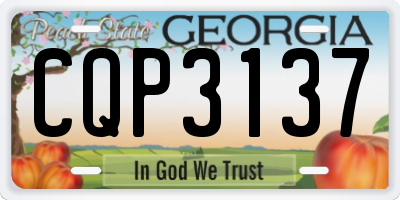 GA license plate CQP3137