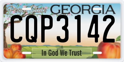 GA license plate CQP3142