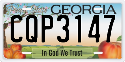 GA license plate CQP3147