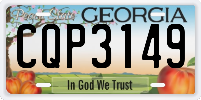 GA license plate CQP3149