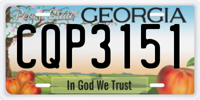 GA license plate CQP3151
