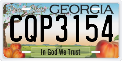 GA license plate CQP3154