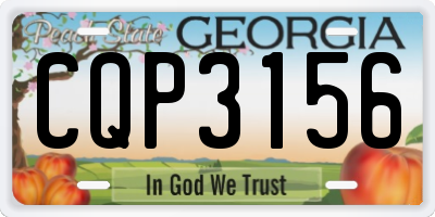 GA license plate CQP3156