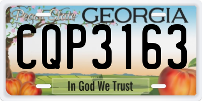 GA license plate CQP3163