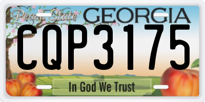 GA license plate CQP3175