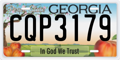 GA license plate CQP3179