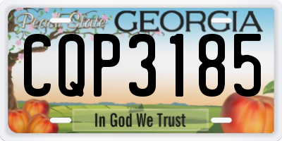 GA license plate CQP3185