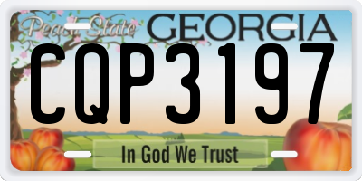 GA license plate CQP3197