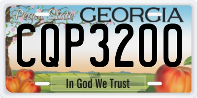 GA license plate CQP3200