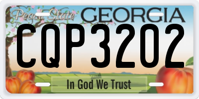 GA license plate CQP3202