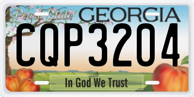 GA license plate CQP3204