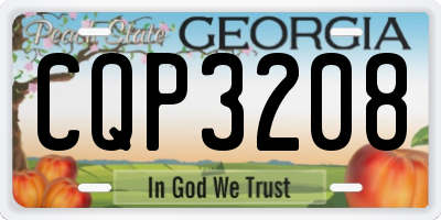 GA license plate CQP3208