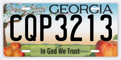 GA license plate CQP3213
