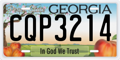GA license plate CQP3214