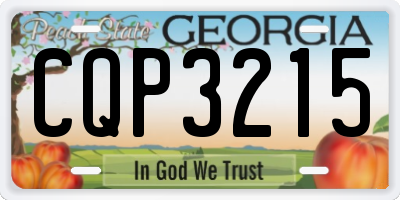 GA license plate CQP3215