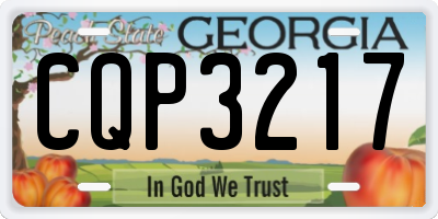 GA license plate CQP3217