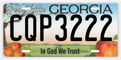 GA license plate CQP3222