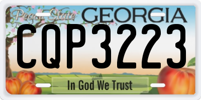 GA license plate CQP3223