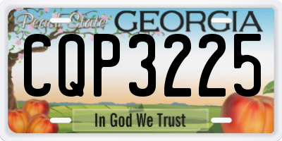 GA license plate CQP3225