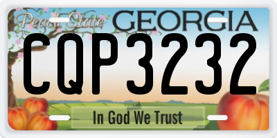 GA license plate CQP3232