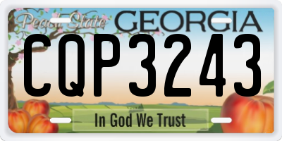 GA license plate CQP3243
