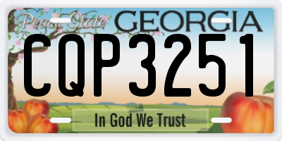 GA license plate CQP3251