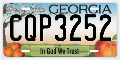 GA license plate CQP3252
