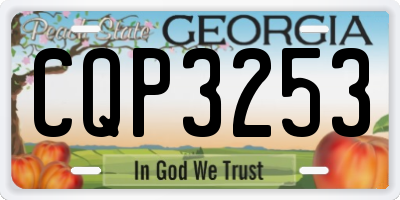 GA license plate CQP3253