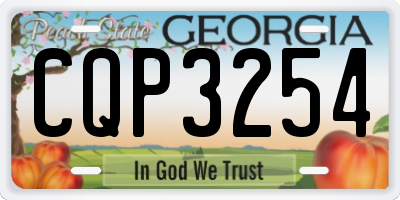 GA license plate CQP3254