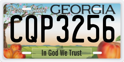 GA license plate CQP3256