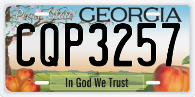 GA license plate CQP3257