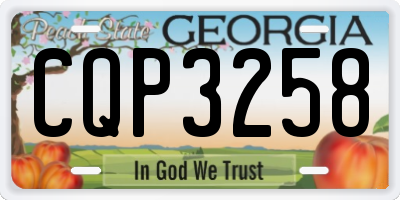 GA license plate CQP3258