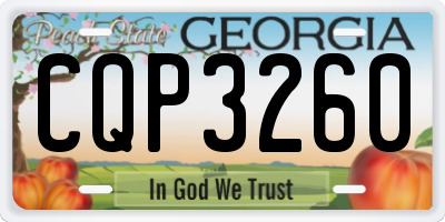 GA license plate CQP3260
