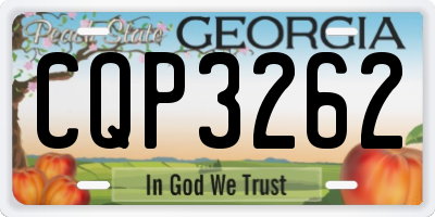 GA license plate CQP3262